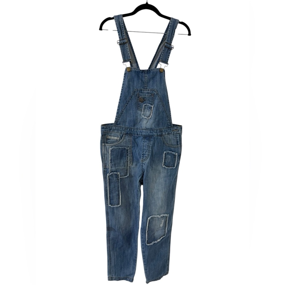Sea Gypsies Denim Overalls Women’s size Small Patchwork Boho Adjustable Straps